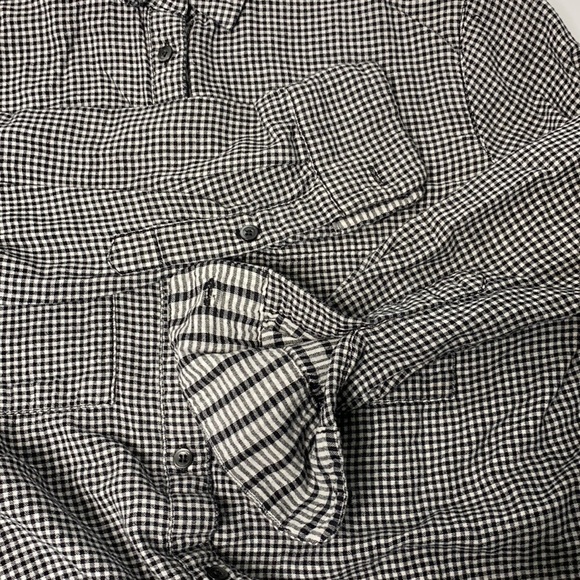 Madewell Gringham Long Sleeve Boyfriend Button Up XXS Black White - Picture 9 of 9